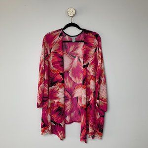 Catherines Pink and Black Women's Cardigan